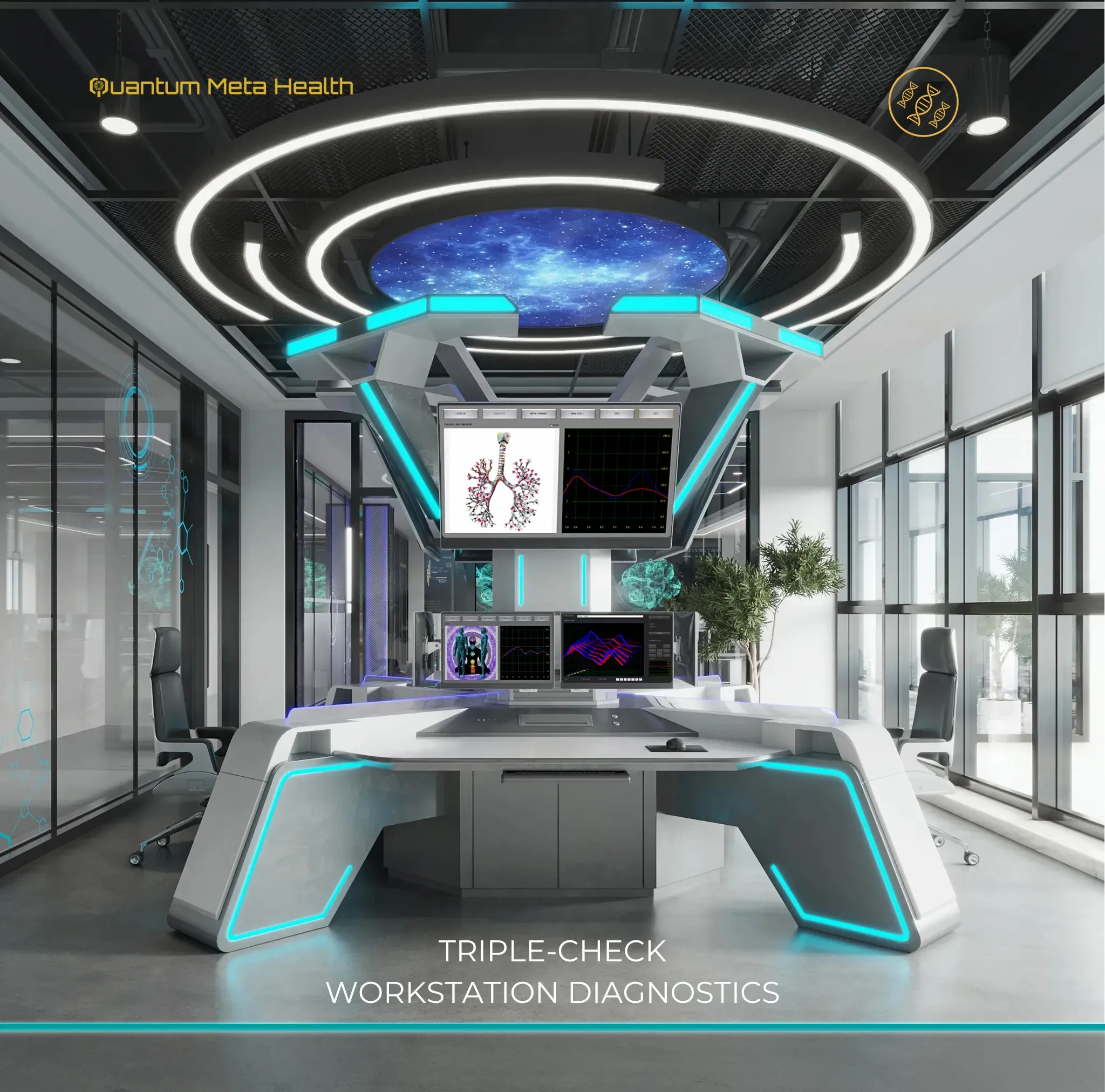Quantum Meta Health triple-check workstation diagnostic setup